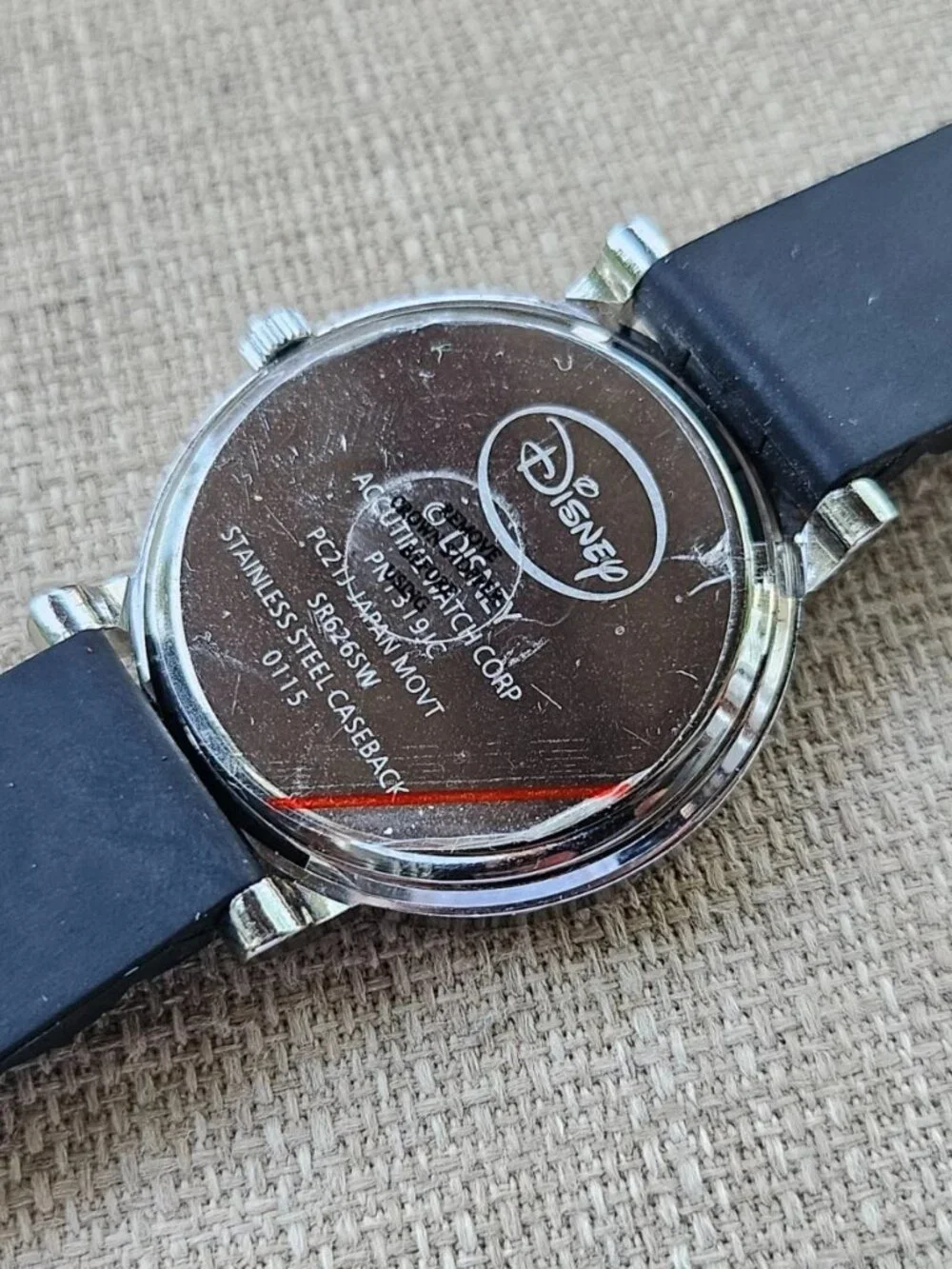 Disney Accutime Wristwatch Black Rubber Strap Quartz Prince Charming Watch